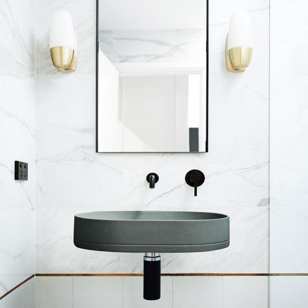 Nood Co Pill Basin Wall Hung - 14 Colours-PL1-2-0-MG-blue-leaf-bathware