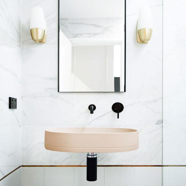 Nood Co Pill Basin Wall Hung - 14 Colours-PL1-2-0-PA-blue-leaf-bathware