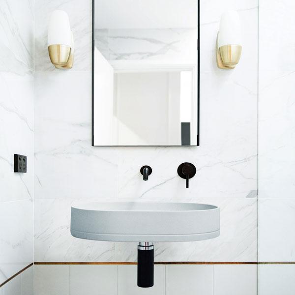 Nood Co Pill Basin Wall Hung - 14 Colours-PL1-2-0-PO-blue-leaf-bathware