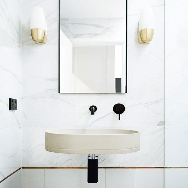 Nood Co Pill Basin Wall Hung - 14 Colours-PL1-2-0-SA-blue-leaf-bathware