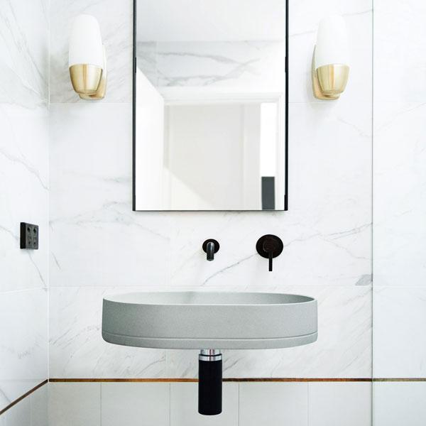 Nood Co Pill Basin Wall Hung - 14 Colours-PL1-2-0-SK-blue-leaf-bathware