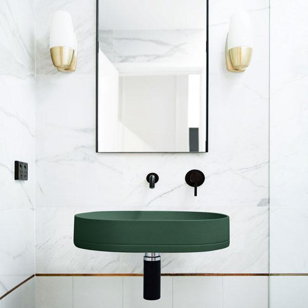 Nood Co Pill Basin Wall Hung - 14 Colours-PL1-2-0-TE-blue-leaf-bathware
