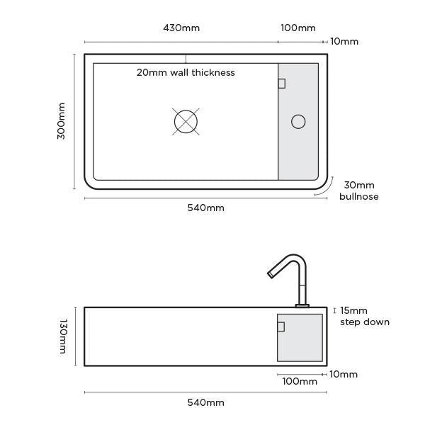 Nood Co Shelf 02 Surface Mount Basin - 14 Colours-SH2-1-NO-1-BL-blue-leaf-bathware
