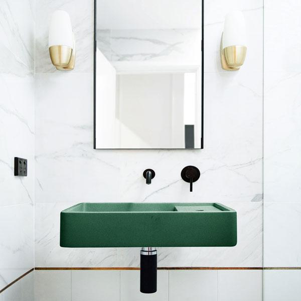 Nood Co Shelf 03 Wall Hung Basin - 14 Colours-SH3-2-NO-0-TE-blue-leaf-bathware