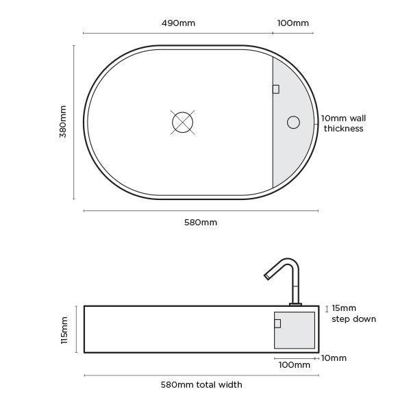 Nood Co Shelf Oval Surface Mount Basin - 14 Colours-SHO-1-NO-1-BL-blue-leaf-bathware