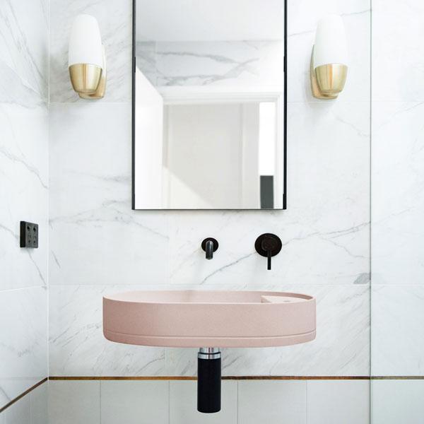 Nood Co Shelf Oval Wall Hung Basin - 14 Colours-SHO-2-NO-0-BL-blue-leaf-bathware