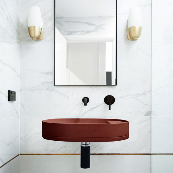 Nood Co Shelf Oval Wall Hung Basin - 14 Colours-SHO-2-NO-0-CL-blue-leaf-bathware