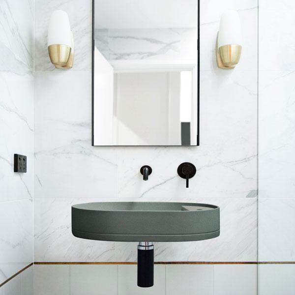 Nood Co Shelf Oval Wall Hung Basin - 14 Colours-SHO-2-NO-0-MG-blue-leaf-bathware