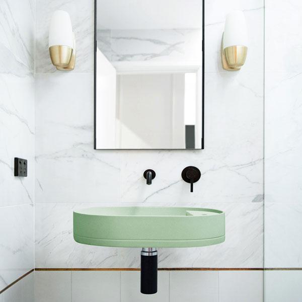 Nood Co Shelf Oval Wall Hung Basin - 14 Colours-SHO-2-NO-0-MI-blue-leaf-bathware