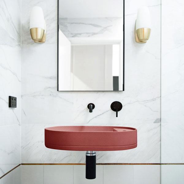 Nood Co Shelf Oval Wall Hung Basin - 14 Colours-SHO-2-NO-0-MU-blue-leaf-bathware