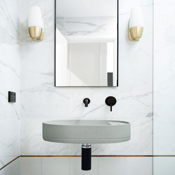 Nood Co Shelf Oval Wall Hung Basin - 14 Colours-SHO-2-NO-0-SK-blue-leaf-bathware