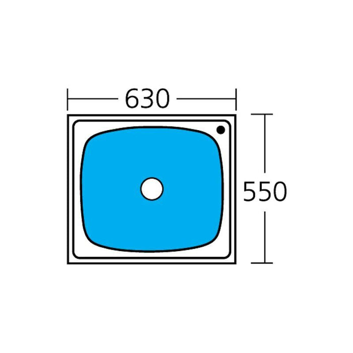 Oliveri Laundry 70L Tub Top Mount Right Taphole-TI70 RTH-blue-leaf-bathware