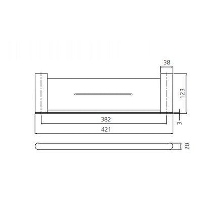 Oliveri Madrid Chrome Metal Shelf 420mm-MA891A26CR-blue-leaf-bathware
