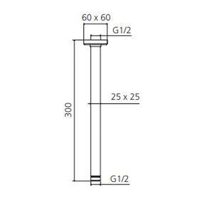 Oliveri Monaco Matte Black Ceiling Mounted Shower Arm-MO0007MB-blue-leaf-bathware