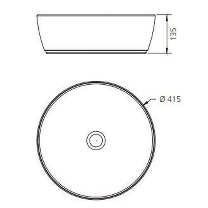 Oliveri Naples Counter Top Circular Basin-NA3771-blue-leaf-bathware