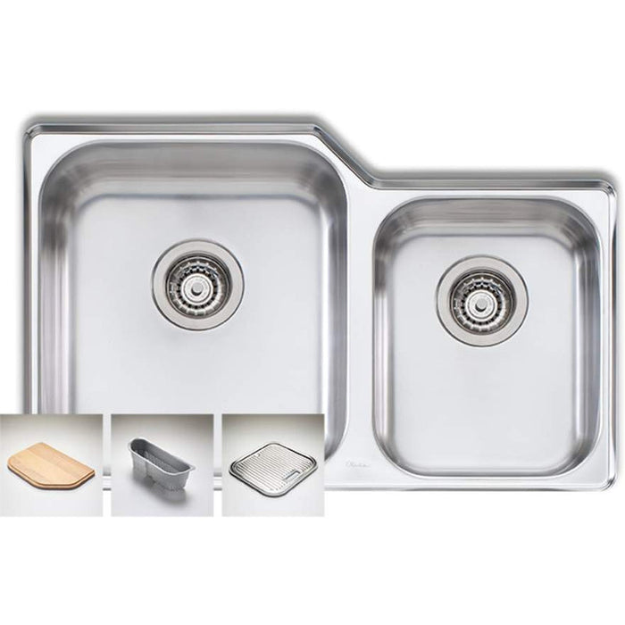 Oliveri Nu-Petite 1 & 3/4 Bowl Undermount Sink Left-NP62U-blue-leaf-bathware