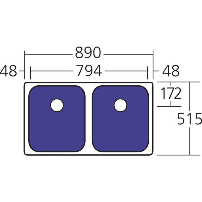 Oliveri Nu-Petite Double Bowl Undermount Sink-NP60U-blue-leaf-bathware