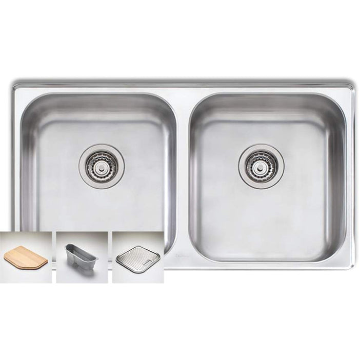 Oliveri Nu-Petite Double Bowl Undermount Sink-NP60U-blue-leaf-bathware
