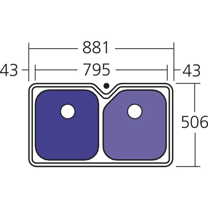 Oliveri Nu-Petite Main & 5-Side Bowl Undermount Sink-NP63U-blue-leaf-bathware