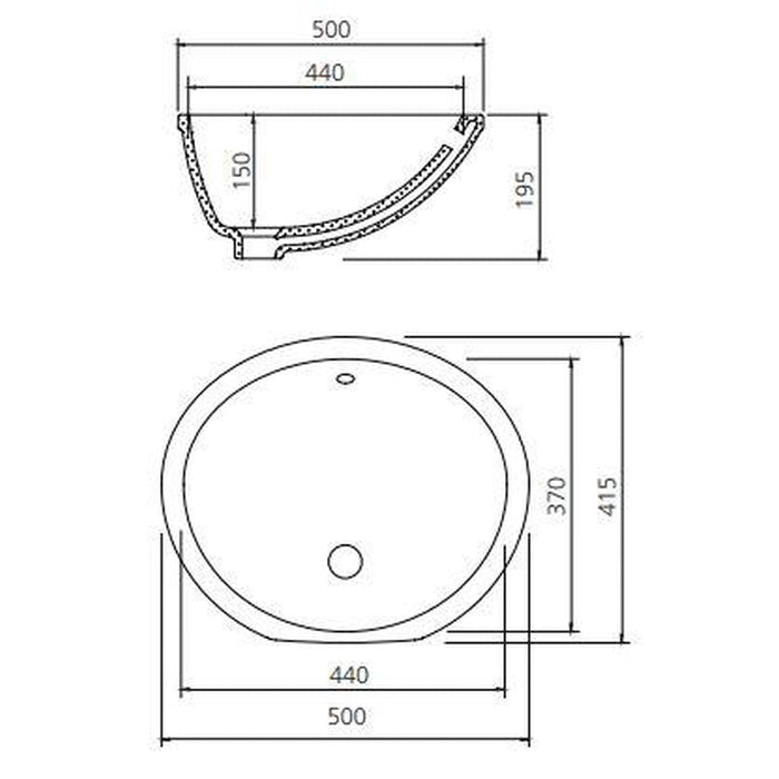 Oliveri Oslo Undermount Oval Basin-OS536-blue-leaf-bathware