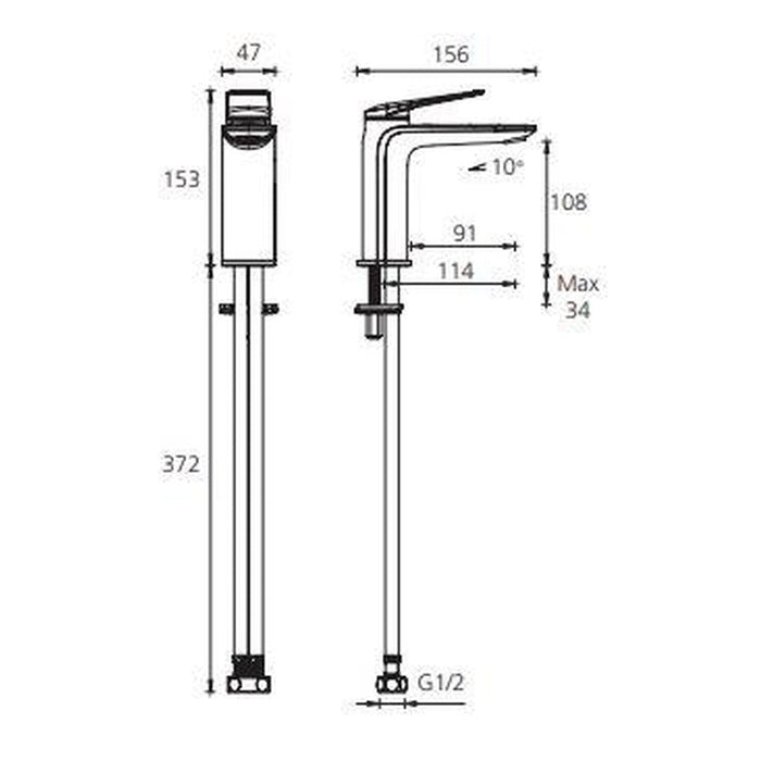 Oliveri Paris Brushed Nickel Basin Mixer-PA069520BN-blue-leaf-bathware