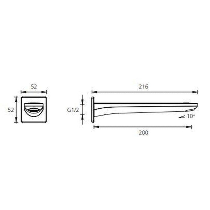 Oliveri Paris Chrome Wall Spout-PA102200CR-blue-leaf-bathware