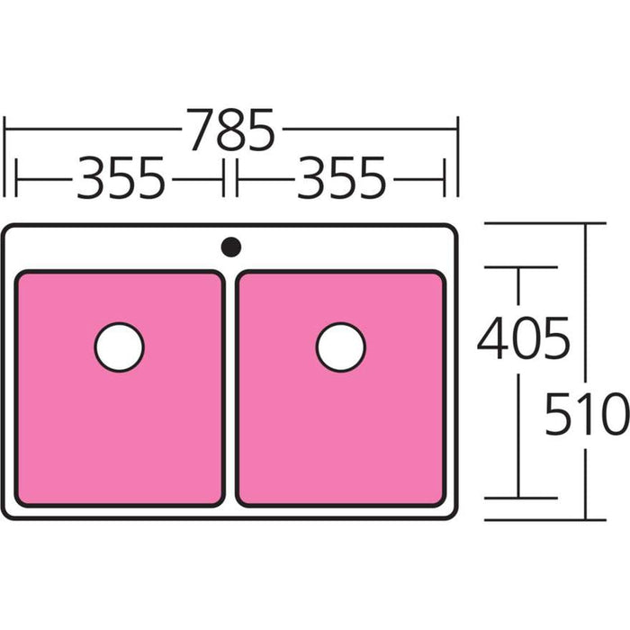 Oliveri Sonetto Double Bowl Topmount Sink-SN1064-blue-leaf-bathware