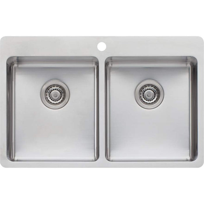Oliveri Sonetto Double Bowl Topmount Sink-SN1064-blue-leaf-bathware