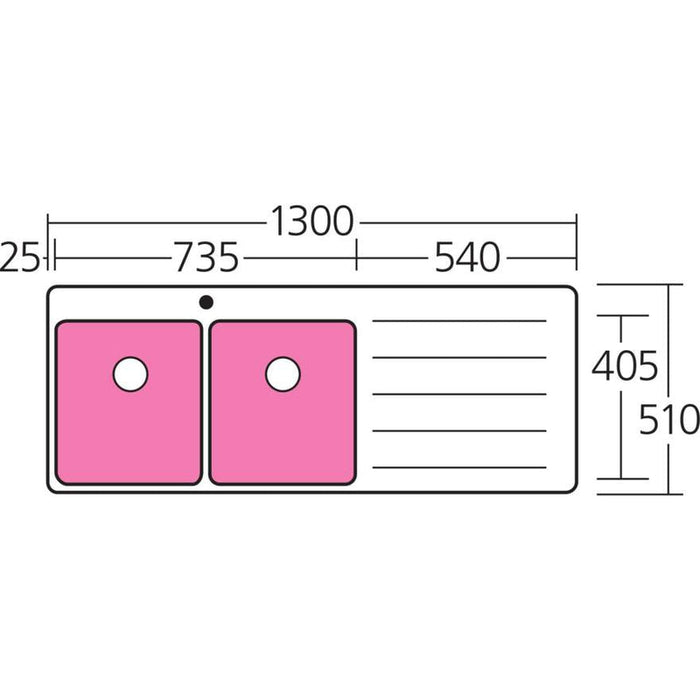 Oliveri Sonetto Double Bowl Topmount Sink With Right Hand Drainer-SN1071-blue-leaf-bathware