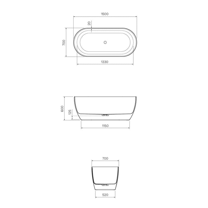 Parisi Elli II Freestanding Bath-blue-leaf-bathware