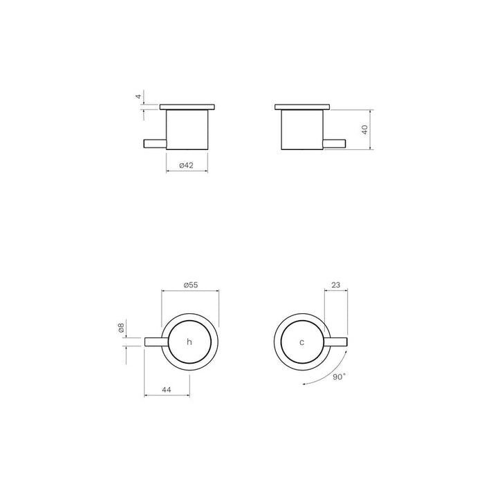 Parisi Envy II Top Assemblies Only Matt Black-P2.00.CH.02-blue-leaf-bathware