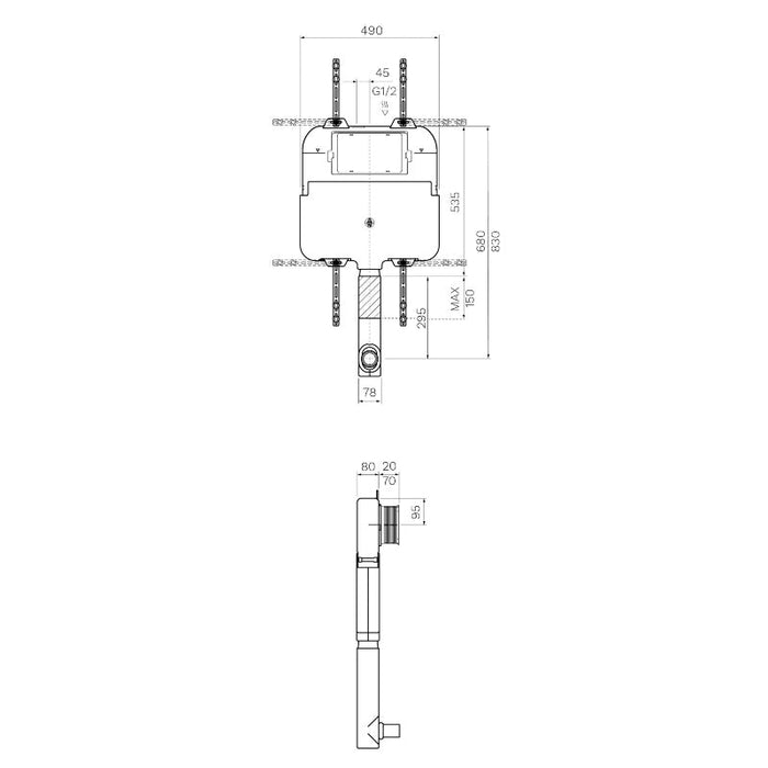 Parisi Inwall Concealed Toilet Cistern - Pneumatic-PA111-blue-leaf-bathware