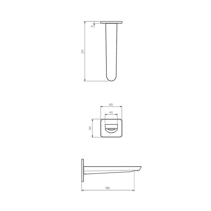 Parisi Loom Wall Bath Spout 180mm - Fucile-LO.02WF180.50-blue-leaf-bathware