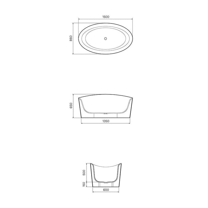 Parisi Onda 1500mm Freestanding Bath-CS101-blue-leaf-bathware
