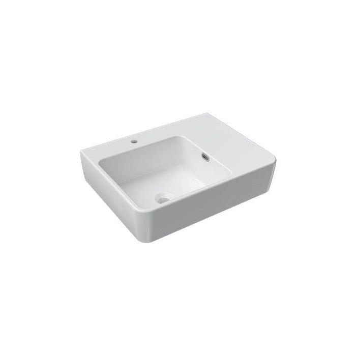 Parisi Quasar 60 Wall Basin with Right Hand Shelf-SMQU601R/S-blue-leaf-bathware