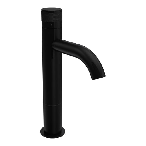 Parisi Todo II Mid Level Basin Mixer with Curved Spout - Matt Black-T2DO.01-1HCH60.02-blue-leaf-bathware