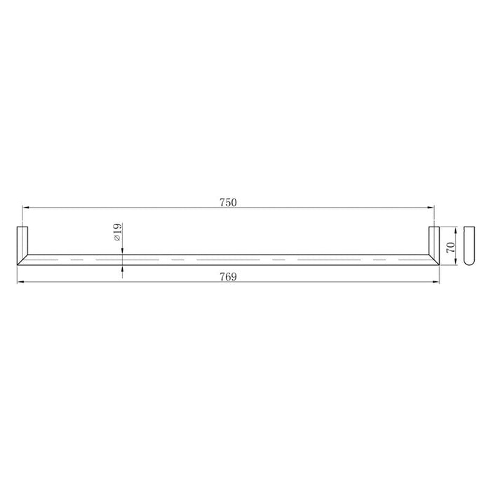 Parisi Tondo Single Towel Rail 770mm Brushed Brass-TO.TR77.46-blue-leaf-bathware