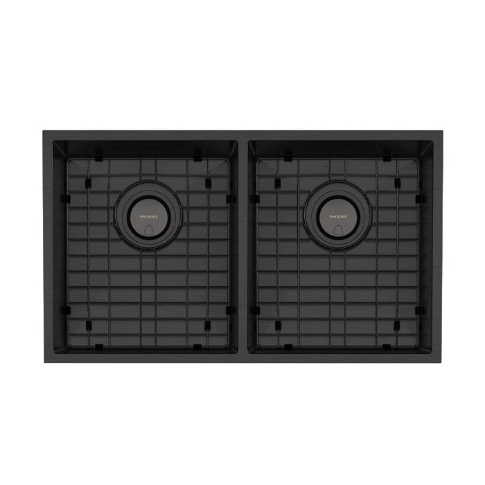 Phoenix 4000 Series Double Bowl Sink - Brushed Black-310-2002-16-blue-leaf-bathware