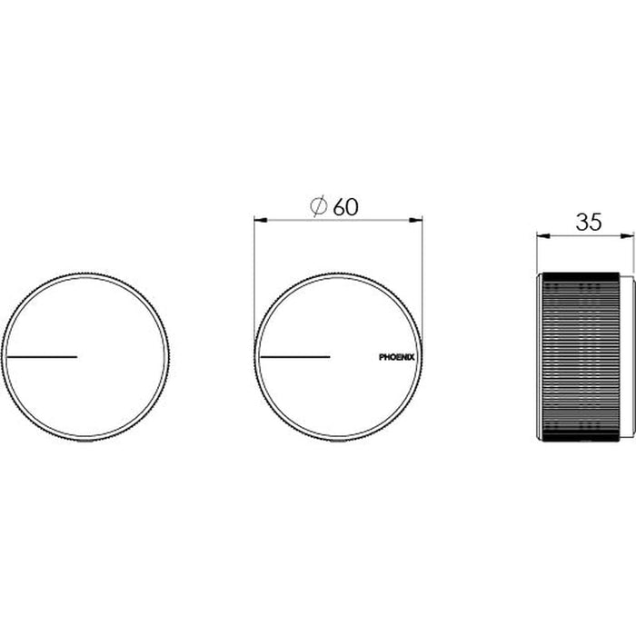 Phoenix Axia Wall Top Assemblies 15mm Extended Spindles Brushed Nickel-117-0670-40-blue-leaf-bathware