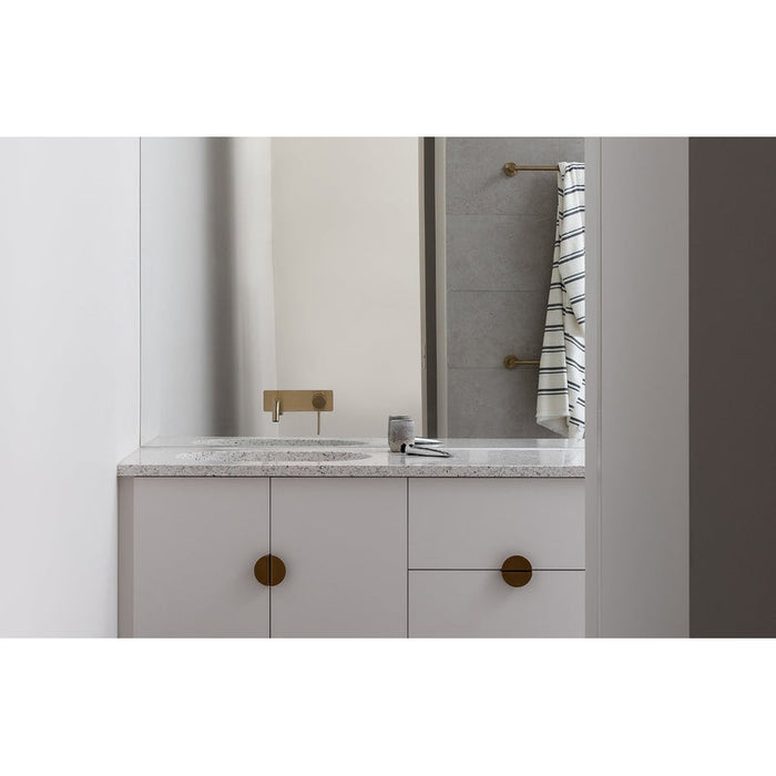 Phoenix Vivid Slimline Wall Basin Mixer Set 180mm Curved - Brushed Nickel-VS785 BN-blue-leaf-bathware