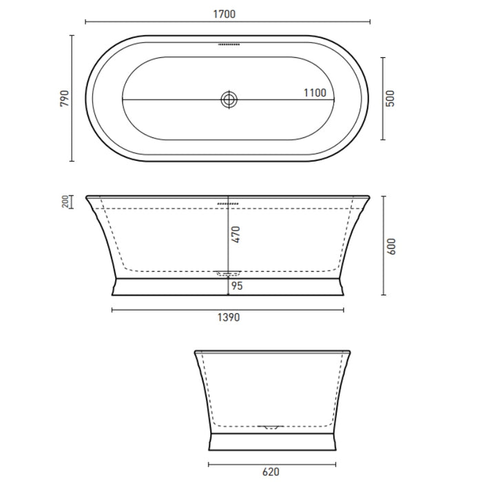 Decina Regent 1700 Freestanding Bath