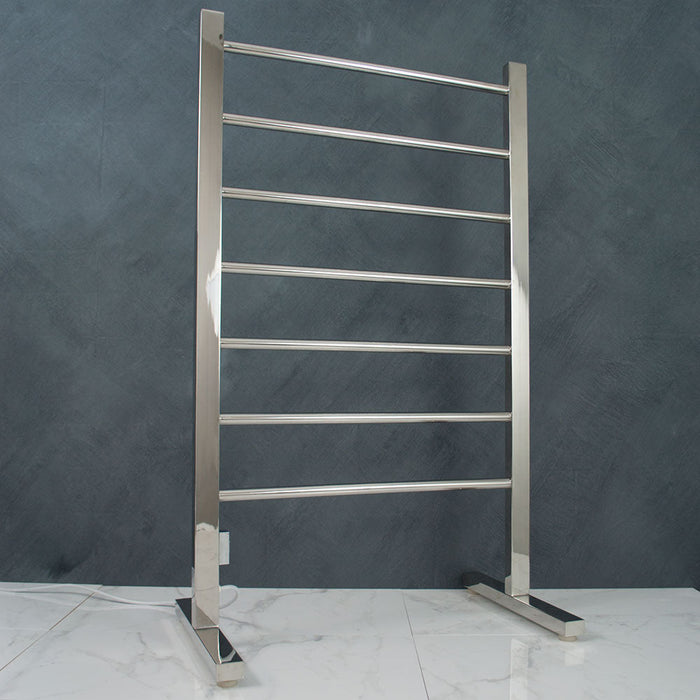 Radiant Heated Floor-Standing Towel Rail 600 x 1000mm - Mirror Polished-FSTR01-blue-leaf-bathware