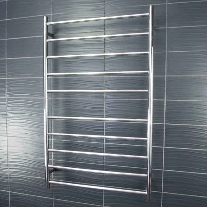 Radiant Heated Round Ladder 750 x 1200mm - Mirror Polished-blue-leaf-bathware