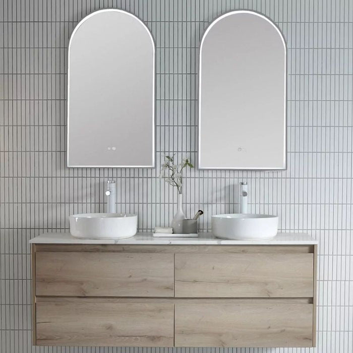 Remer Arch 500mm LED Mirror with Demister-blue-leaf-bathware