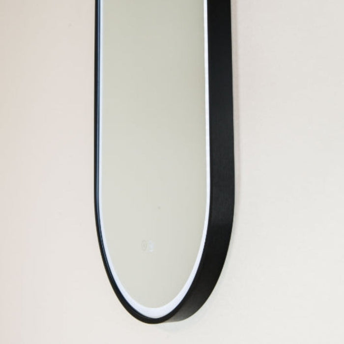 Remer Great Gatsby 450mm x 1200mm LED Mirror with Demister-GG45120D-MB-blue-leaf-bathware