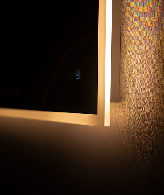 Remer Kara LED Mirror with Demister and Light Colour Switch-blue-leaf-bathware