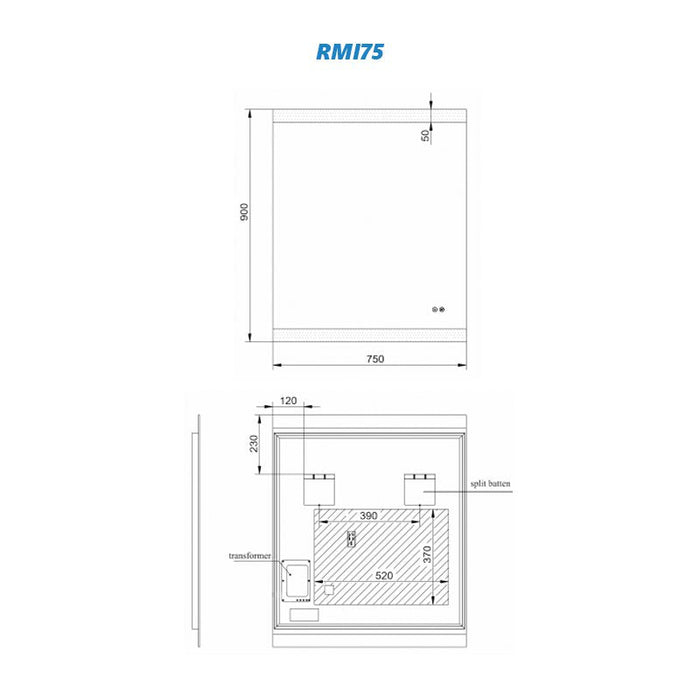 Remer Miro LED Mirror with Demister-blue-leaf-bathware