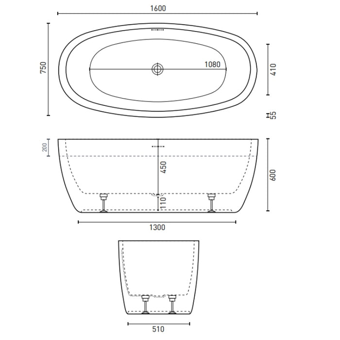 Decina Sheraton 1600 Freestanding Bath
