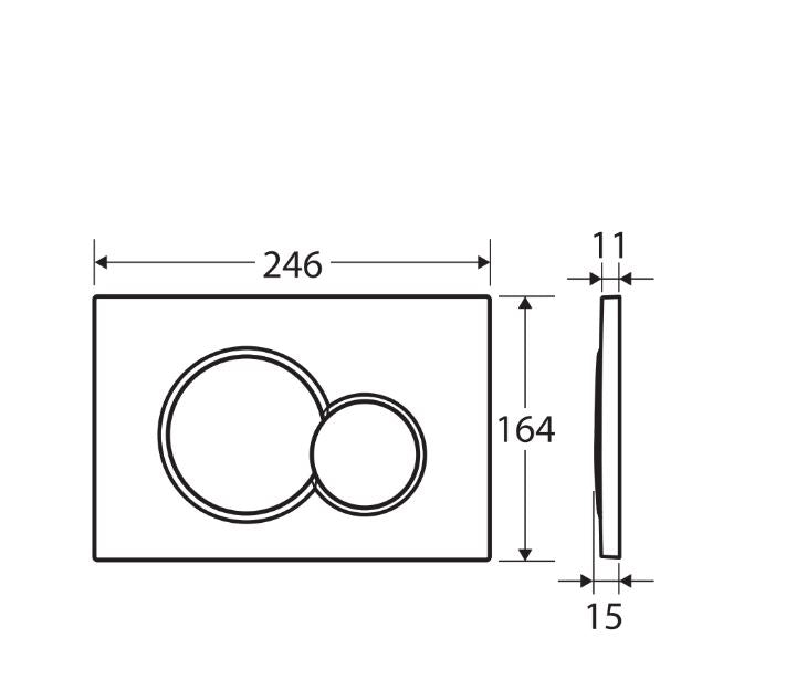 Fienza Sigma Round Button Flush Plate - Brushed Nickel