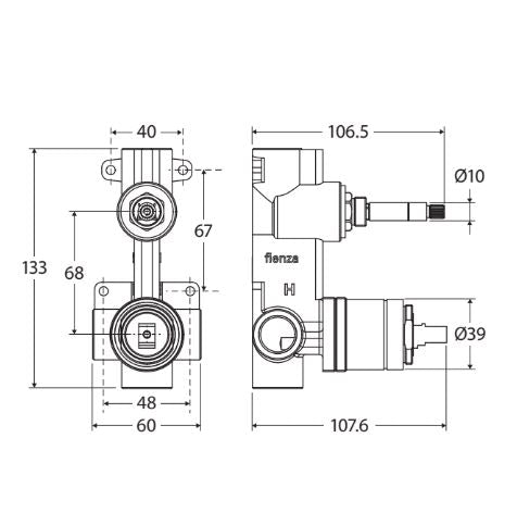 Fienza Quik-Switch Universal Wall Diverter Mixer Body